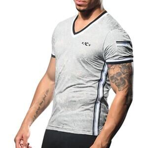 Andrew Christian Energy Burnout Sleeve Pocket Tee Medium Grey